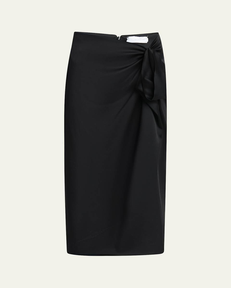 Gathered Satin Skirt